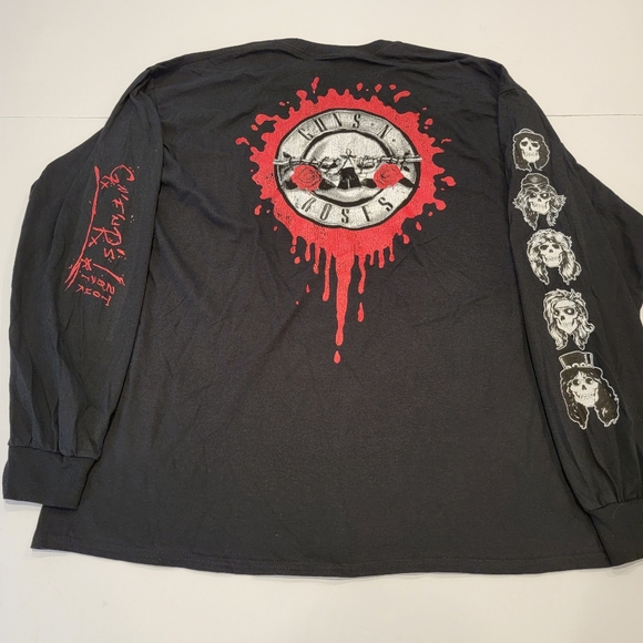 Guns N Roses 2021 Tour Official Merch Graphic Tee Long Sleeve Drip Graphic XXL - Picture 2 of 12